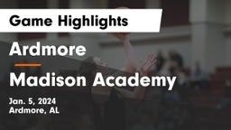 Ardmore  vs Madison Academy Game Highlights - Jan. 5, 2024