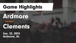 Ardmore  vs Clements  Game Highlights - Jan. 23, 2024