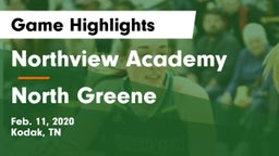 Northview Academy vs North Greene  Game Highlights - Feb. 11, 2020