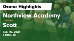 Northview Academy vs Scott  Game Highlights - Feb. 28, 2020