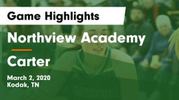 Northview Academy vs Carter  Game Highlights - March 2, 2020