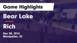 Bear Lake  vs Rich Game Highlights - Dec 08, 2016