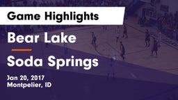 Bear Lake  vs Soda Springs Game Highlights - Jan 20, 2017
