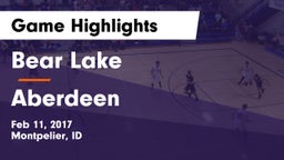 Bear Lake  vs Aberdeen Game Highlights - Feb 11, 2017