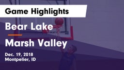 Bear Lake  vs Marsh Valley Game Highlights - Dec. 19, 2018