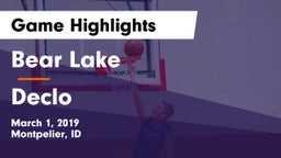 Bear Lake  vs Declo  Game Highlights - March 1, 2019