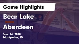 Bear Lake  vs Aberdeen  Game Highlights - Jan. 24, 2020