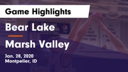 Bear Lake  vs Marsh Valley  Game Highlights - Jan. 28, 2020