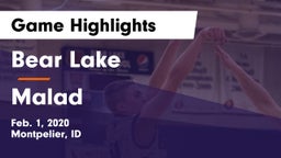 Bear Lake  vs Malad  Game Highlights - Feb. 1, 2020