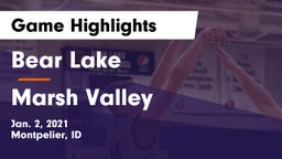 Bear Lake  vs Marsh Valley  Game Highlights - Jan. 2, 2021