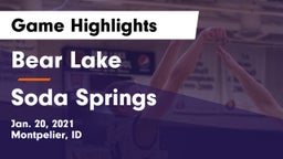 Bear Lake  vs Soda Springs  Game Highlights - Jan. 20, 2021