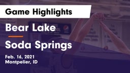 Bear Lake  vs Soda Springs  Game Highlights - Feb. 16, 2021