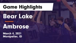 Bear Lake  vs Ambrose Game Highlights - March 4, 2021