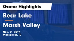 Bear Lake  vs Marsh Valley  Game Highlights - Nov. 21, 2019