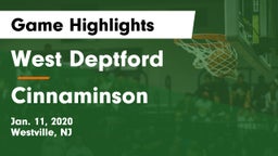 West Deptford  vs Cinnaminson  Game Highlights - Jan. 11, 2020