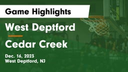 West Deptford  vs Cedar Creek  Game Highlights - Dec. 16, 2023