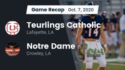 Recap: Teurlings Catholic  vs. Notre Dame  2020