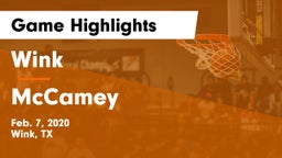 Wink  vs McCamey  Game Highlights - Feb. 7, 2020