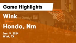 Wink  vs Hondo, Nm Game Highlights - Jan. 5, 2024