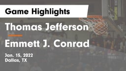 Thomas Jefferson  vs Emmett J. Conrad  Game Highlights - Jan. 15, 2022
