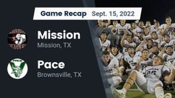Recap: Mission  vs. Pace  2022