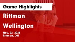 Rittman  vs Wellington  Game Highlights - Nov. 22, 2023