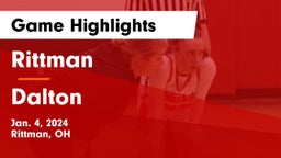 Rittman  vs Dalton  Game Highlights - Jan. 4, 2024