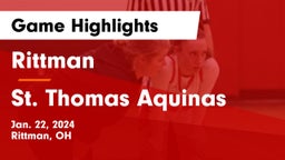 Rittman  vs St. Thomas Aquinas  Game Highlights - Jan. 22, 2024
