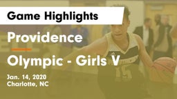 Providence  vs Olympic  - Girls V Game Highlights - Jan. 14, 2020