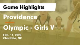 Providence  vs Olympic  - Girls V Game Highlights - Feb. 11, 2020