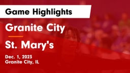Granite City  vs St. Mary's  Game Highlights - Dec. 1, 2023