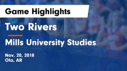 Two Rivers  vs Mills University Studies  Game Highlights - Nov. 20, 2018