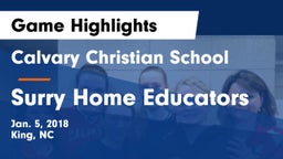 Calvary Christian School vs Surry Home Educators Game Highlights - Jan. 5, 2018