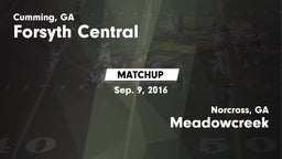 Matchup: Forsyth Central vs. Meadowcreek  2016