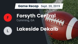 Recap: Forsyth Central  vs. Lakeside Dekalb 2019