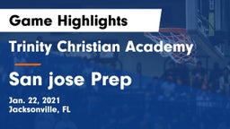 Trinity Christian Academy vs San jose Prep Game Highlights - Jan. 22, 2021