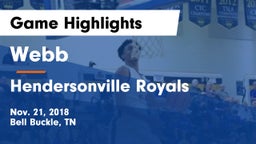 Webb  vs Hendersonville Royals Game Highlights - Nov. 21, 2018