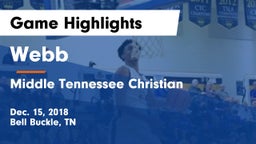Webb  vs Middle Tennessee Christian Game Highlights - Dec. 15, 2018