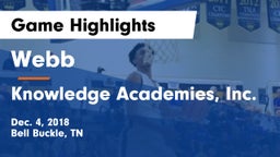 Webb  vs Knowledge Academies, Inc. Game Highlights - Dec. 4, 2018