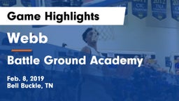 Webb  vs Battle Ground Academy  Game Highlights - Feb. 8, 2019