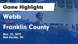 Webb  vs Franklin County  Game Highlights - Nov. 22, 2019