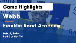 Webb  vs Franklin Road Academy Game Highlights - Feb. 6, 2020