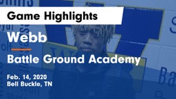 Webb  vs Battle Ground Academy  Game Highlights - Feb. 14, 2020