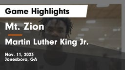Mt. Zion  vs Martin Luther King Jr.  Game Highlights - Nov. 11, 2023