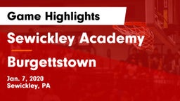Sewickley Academy  vs Burgettstown  Game Highlights - Jan. 7, 2020