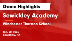 Sewickley Academy  vs Winchester Thurston School Game Highlights - Jan. 20, 2023