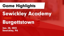 Sewickley Academy  vs Burgettstown  Game Highlights - Jan. 28, 2023
