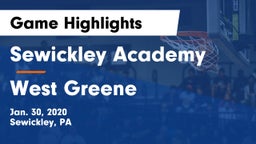 Sewickley Academy  vs West Greene  Game Highlights - Jan. 30, 2020