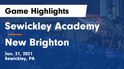 Sewickley Academy  vs New Brighton  Game Highlights - Jan. 21, 2021