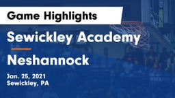 Sewickley Academy  vs Neshannock  Game Highlights - Jan. 25, 2021